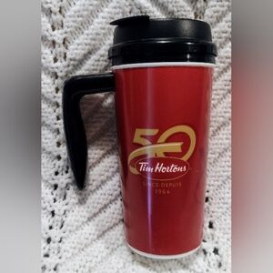 Tim Hortons 2014 50th Anniversary Coffee Tea Travel Mug Insulated Tumbler